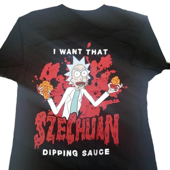 Adult Swim Other - Rick & Morty Adult Mens Small T Shirt Szechuan Sauce Short Sleeve Swim Black